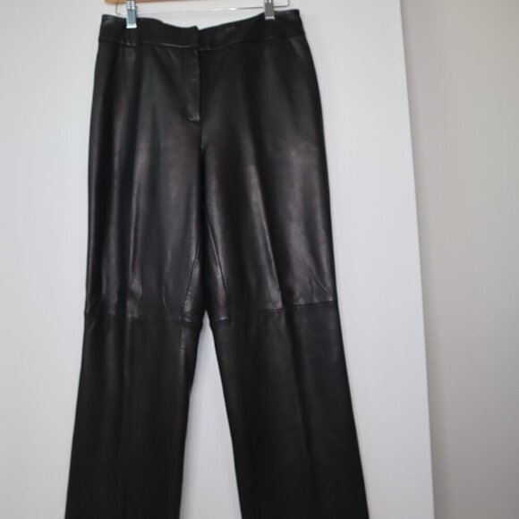 Laura Leigh Ltd VINTAGE Women's Black Leather Pants| Sz 8 |High Wasted | 80s 90s - Picture 2 of 9